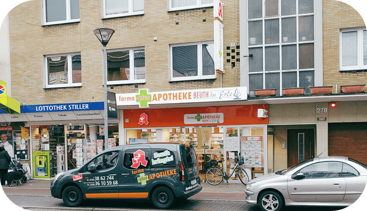 Aussenfotografie der Apotheke in Erle