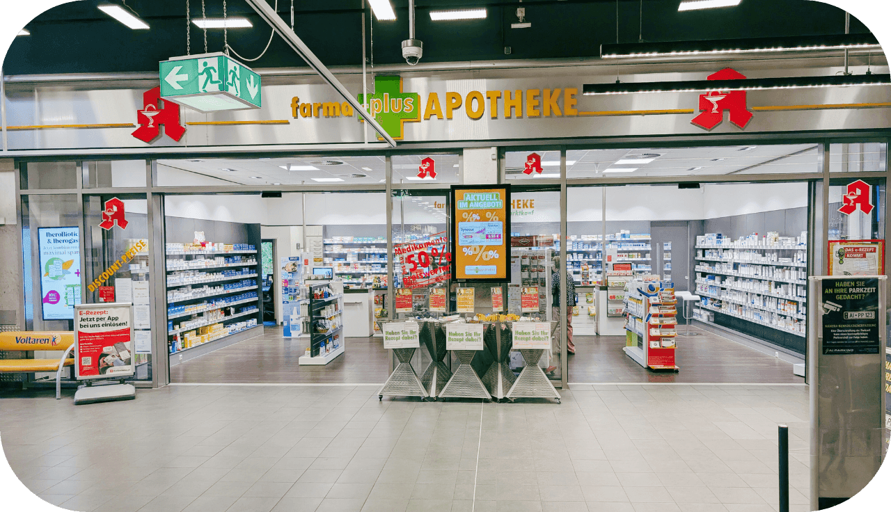 Aussenfotografie der Apotheke im Marktkauf